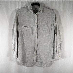 Madewell Top Women XS White Oversized Button Up Long Sleeve Collared